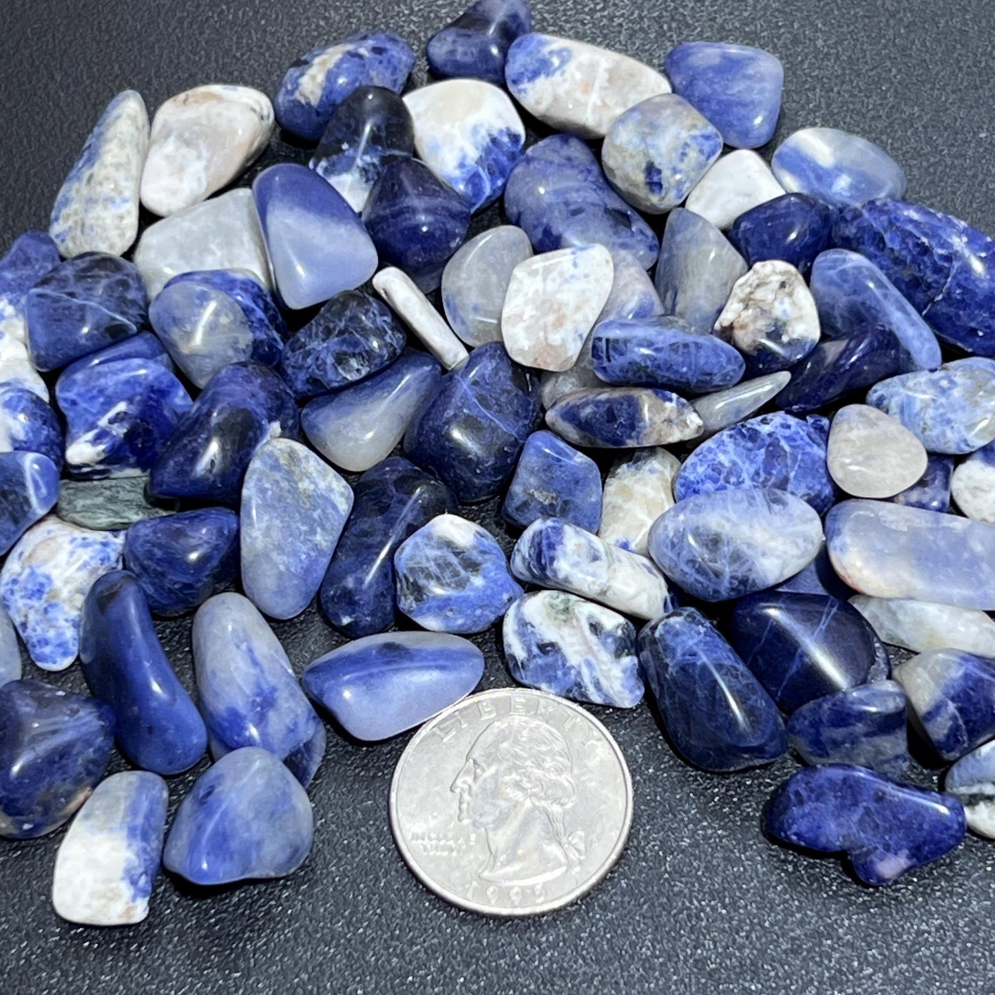 Blue Sodalite Small Tumbled Stones (By The Ounce or Pound)