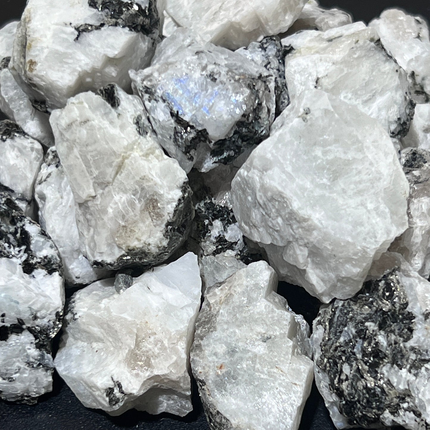 Rainbow Moonstone Rough (1 LB) One Pound Bulk Lot Raw Gemstones