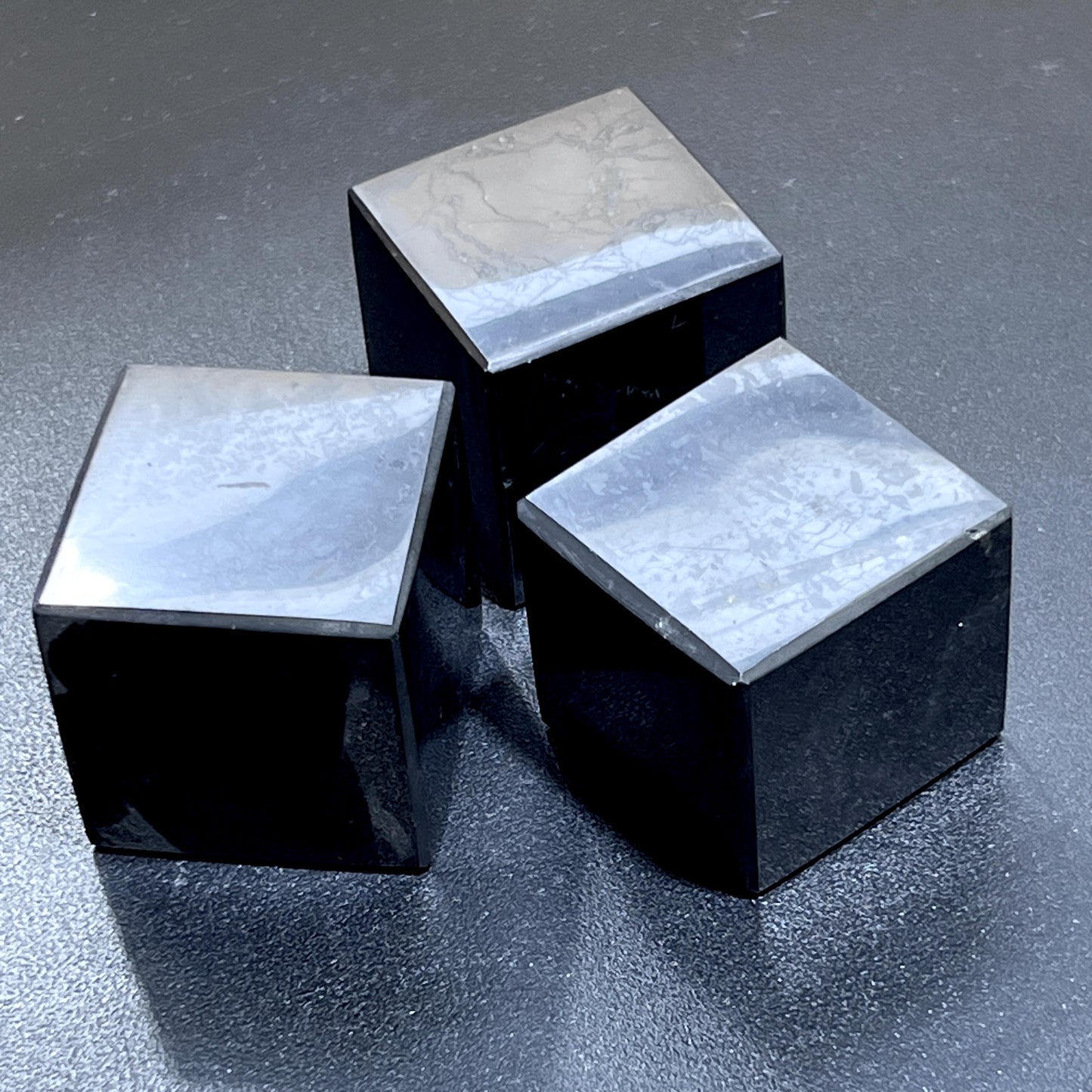 Black Shungite Cube Carving (Type-2)
