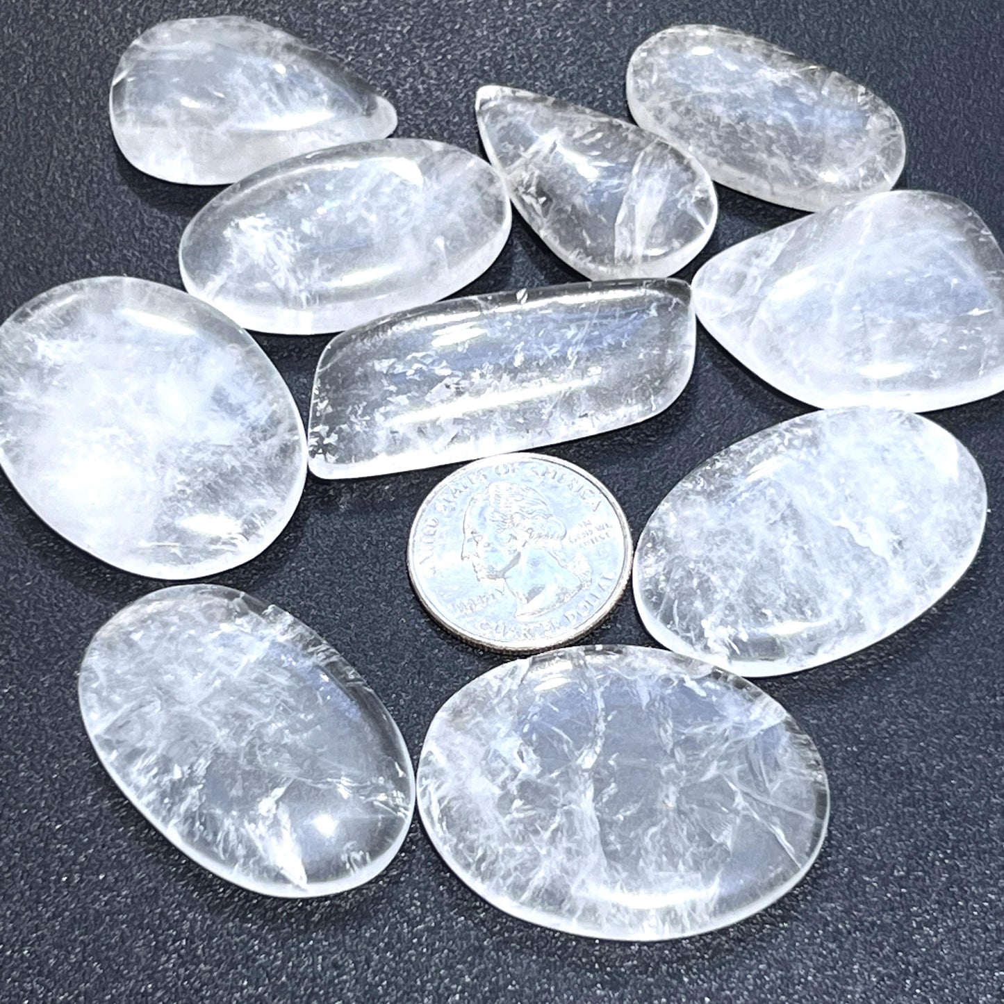Clear Quartz Crystal Cabochons