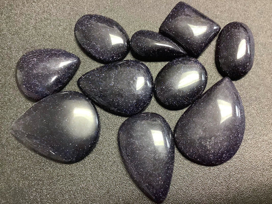 Bulk Cabochon Lot 100 Grams ( 8 to 12 pcs ) Blue Goldstone Polished Stones Natural Gemstones Crystals