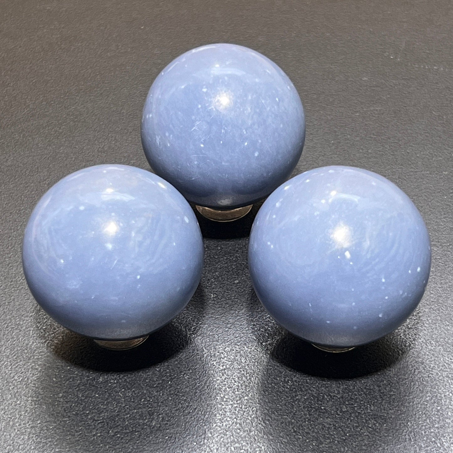 Blue Angelite Crystal Sphere (1.5 Inch)  Carving