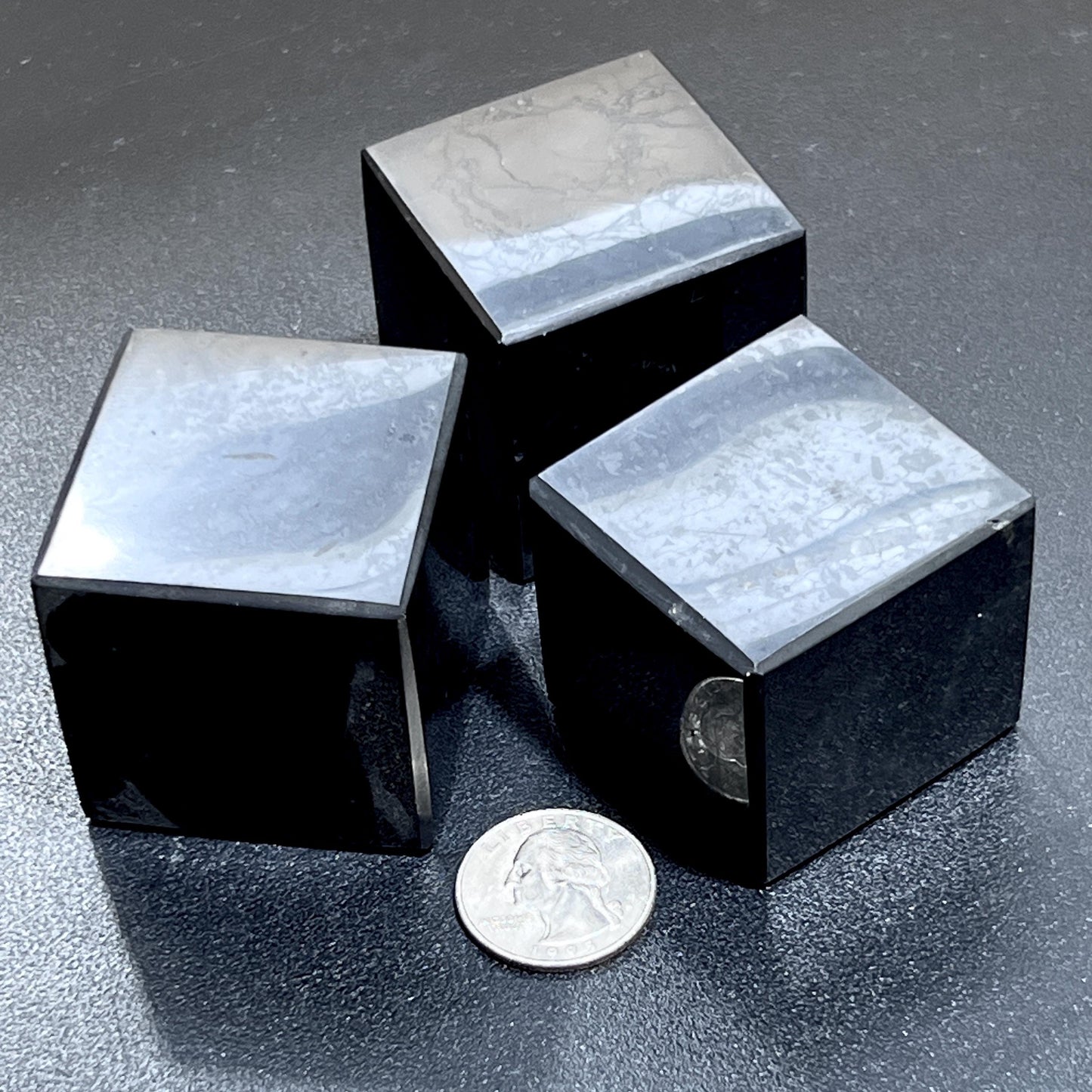 Black Shungite Cube Carving (Type-2)