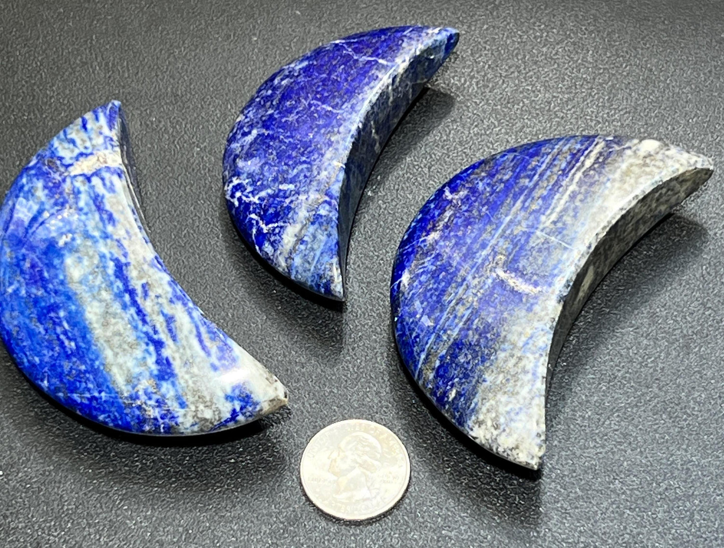 Lapis Lazuli Crescent Moon Carving