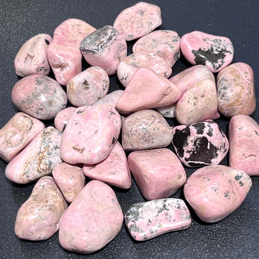 Pink Rhodonite Tumbled Stones (By The Piece or Pound)