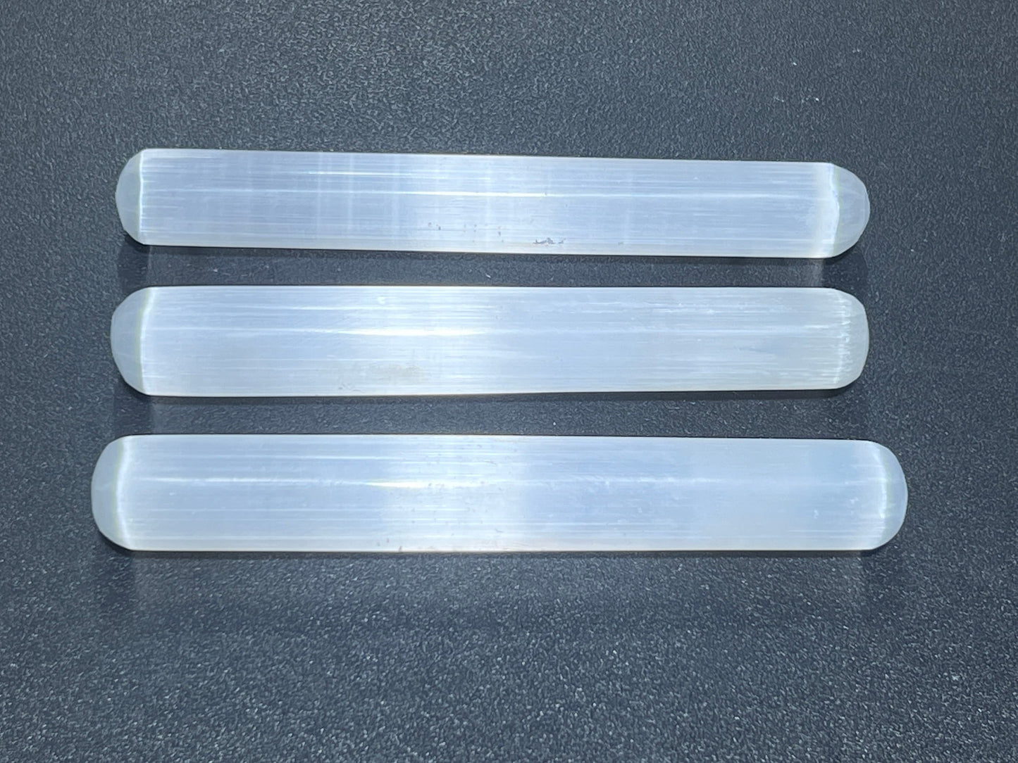 Selenite Satin Spar Crystal Round Wand Carving (5.5 Inches)