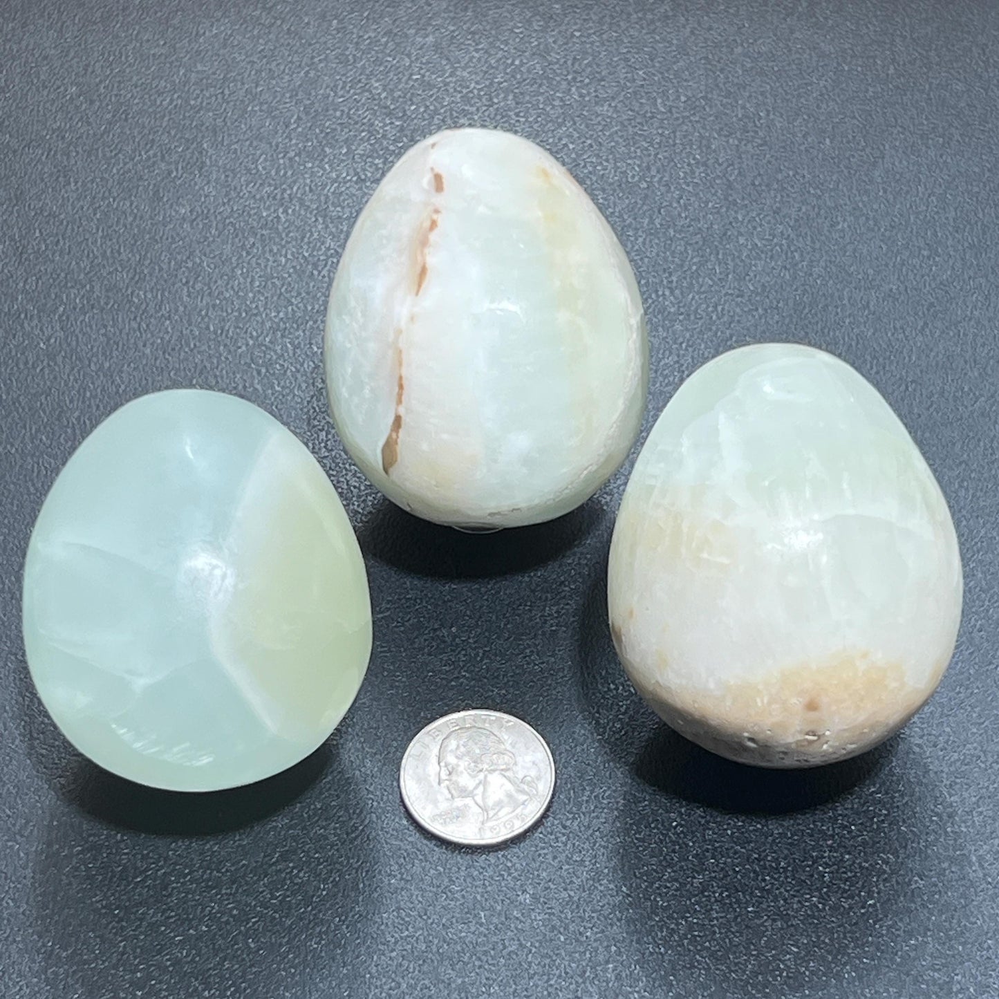 Pistachio Calcite Crystal Egg Carving