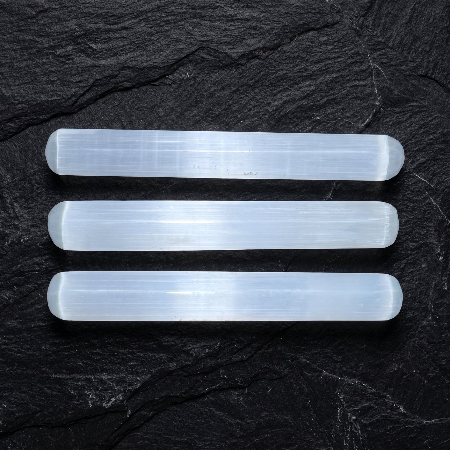 Selenite Satin Spar Crystal Round Wand Carving (5.5 Inches)