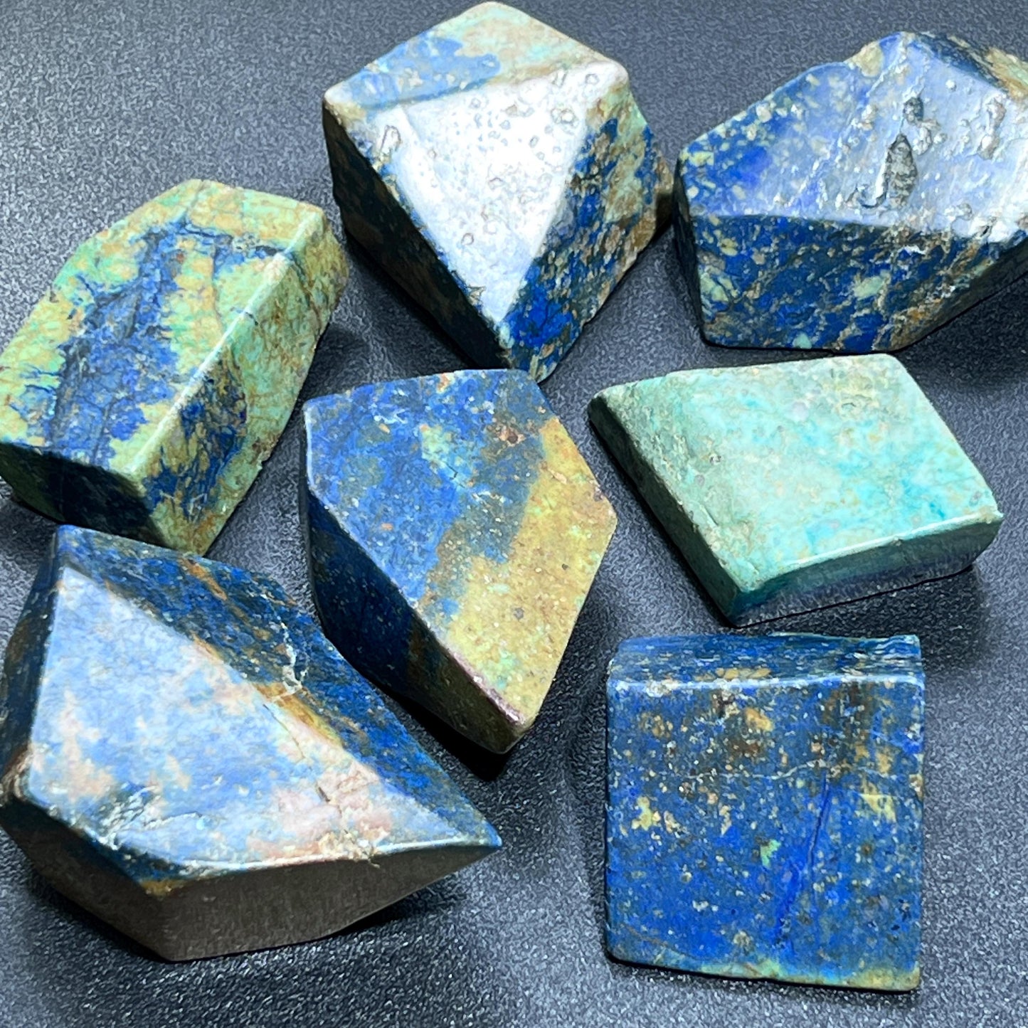 Azurite And Chrysocolla Free-form Shapes Carving