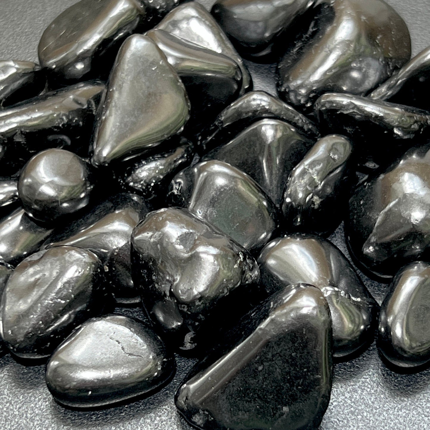 Black Shungite Tumbled Stones Mineral Karelia Russia (By The Piece or Pound) Type 2 Specimen