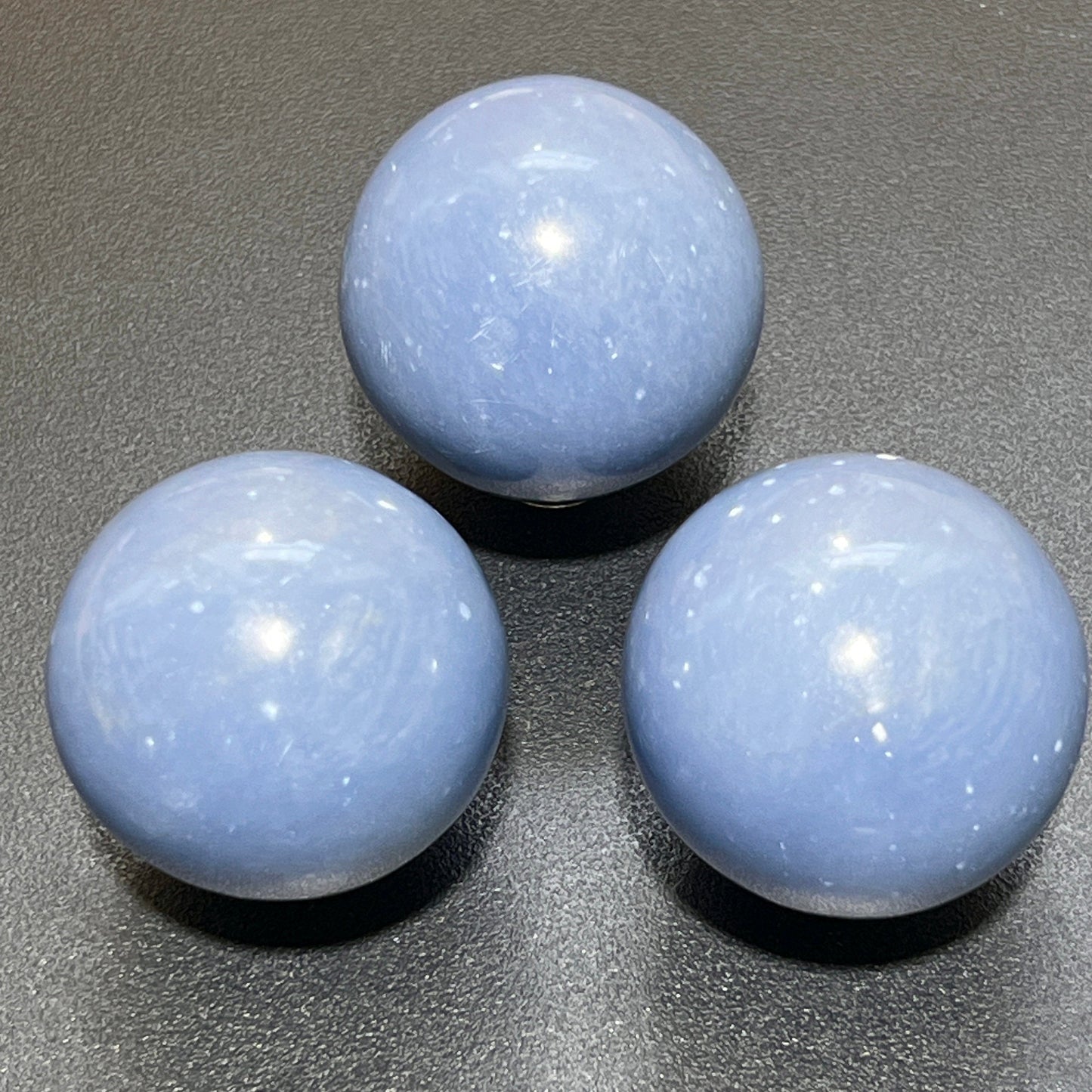 Blue Angelite Crystal Sphere (1.5 Inch)  Carving