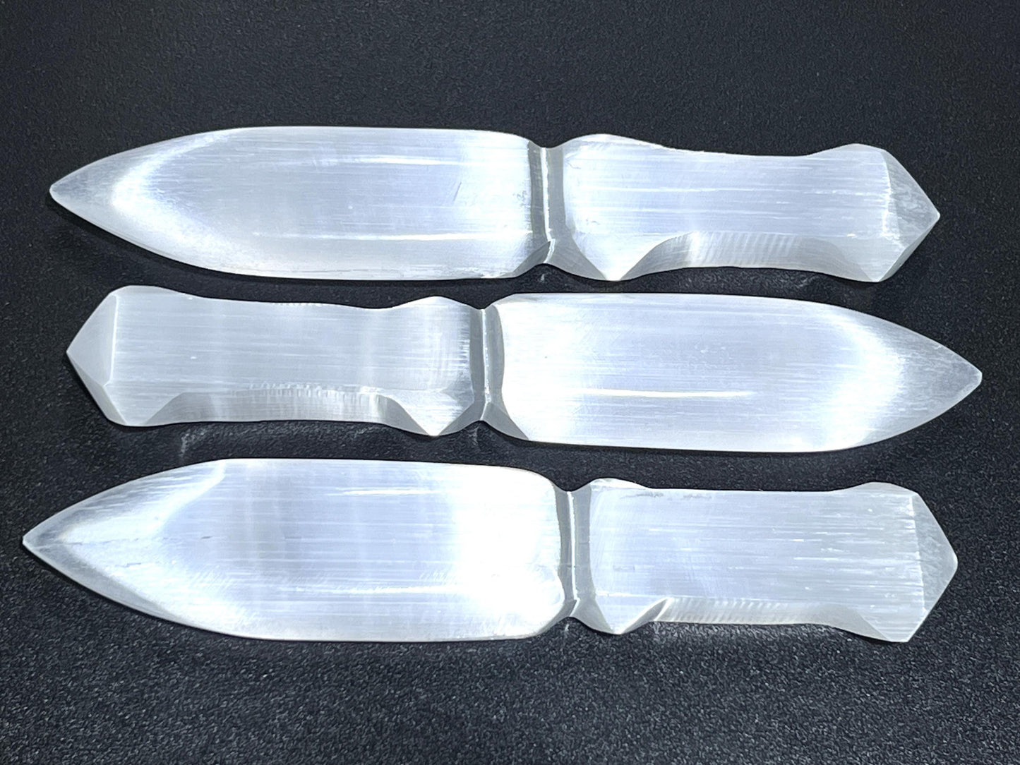 Selenite Crystal Point Decorative Knife Sword Dagger Wand Carving