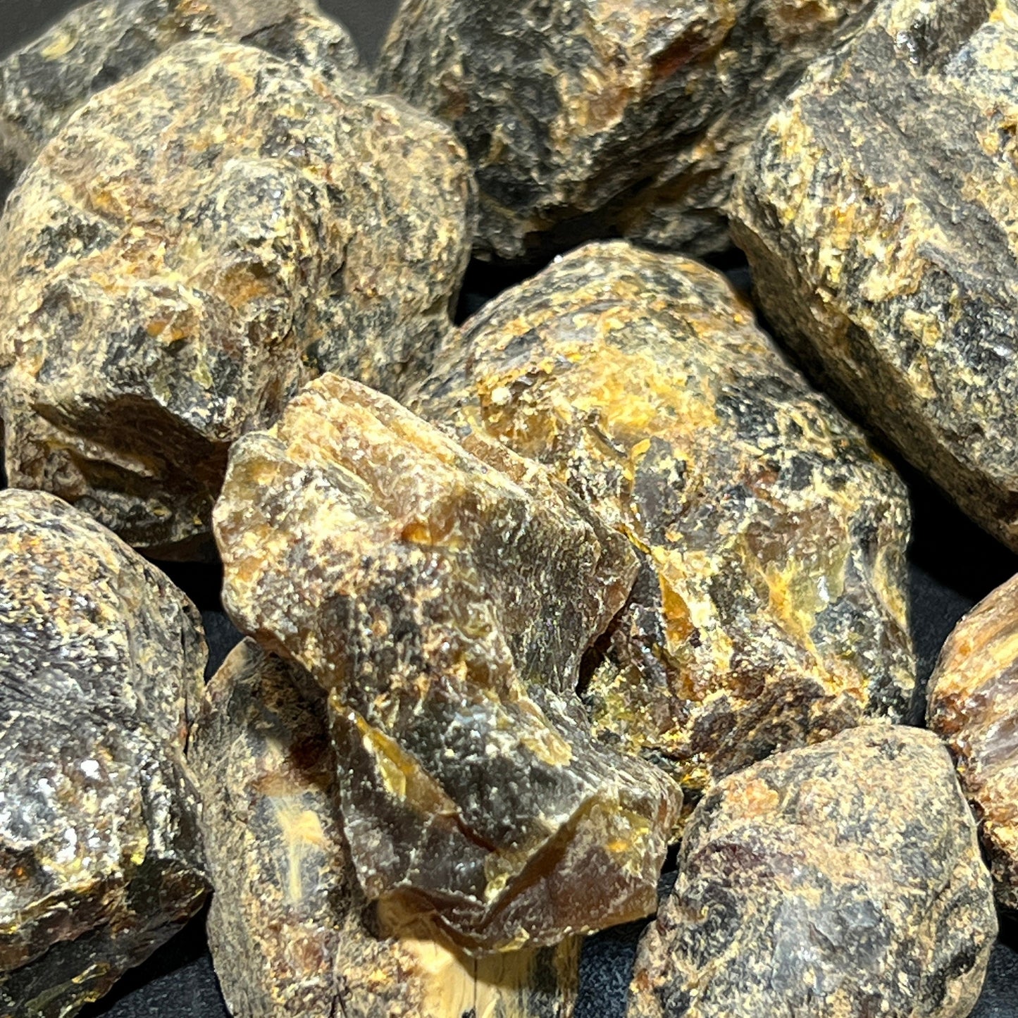 Black Amber Fossilized Tree Resin Mixed Sizes Rough Raw Stones (By The Piece or Pound)(UV Reactive)