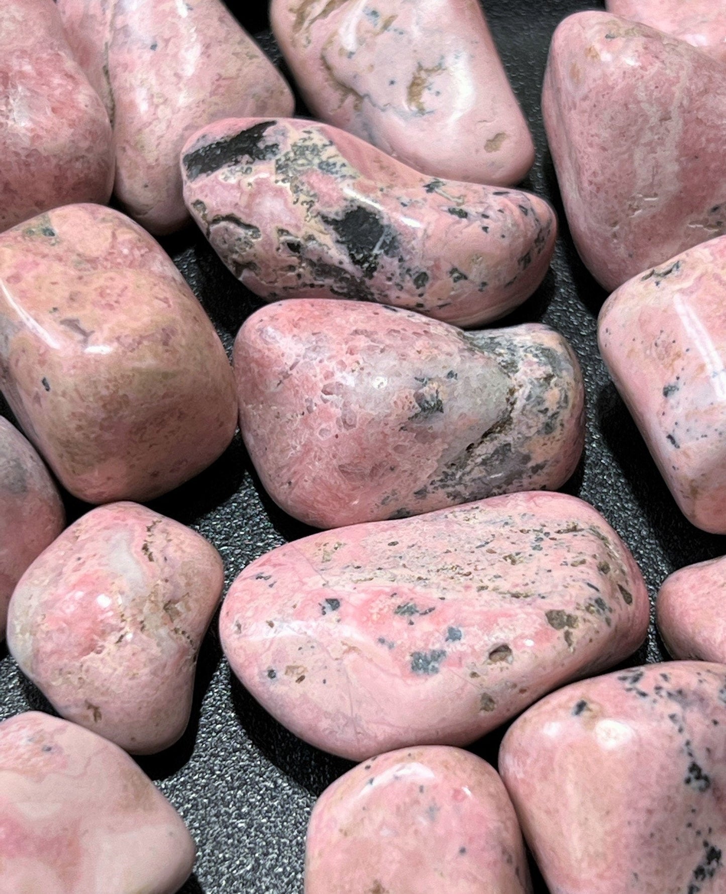 Pink Rhodonite Tumbled Stones (By The Piece or Pound)