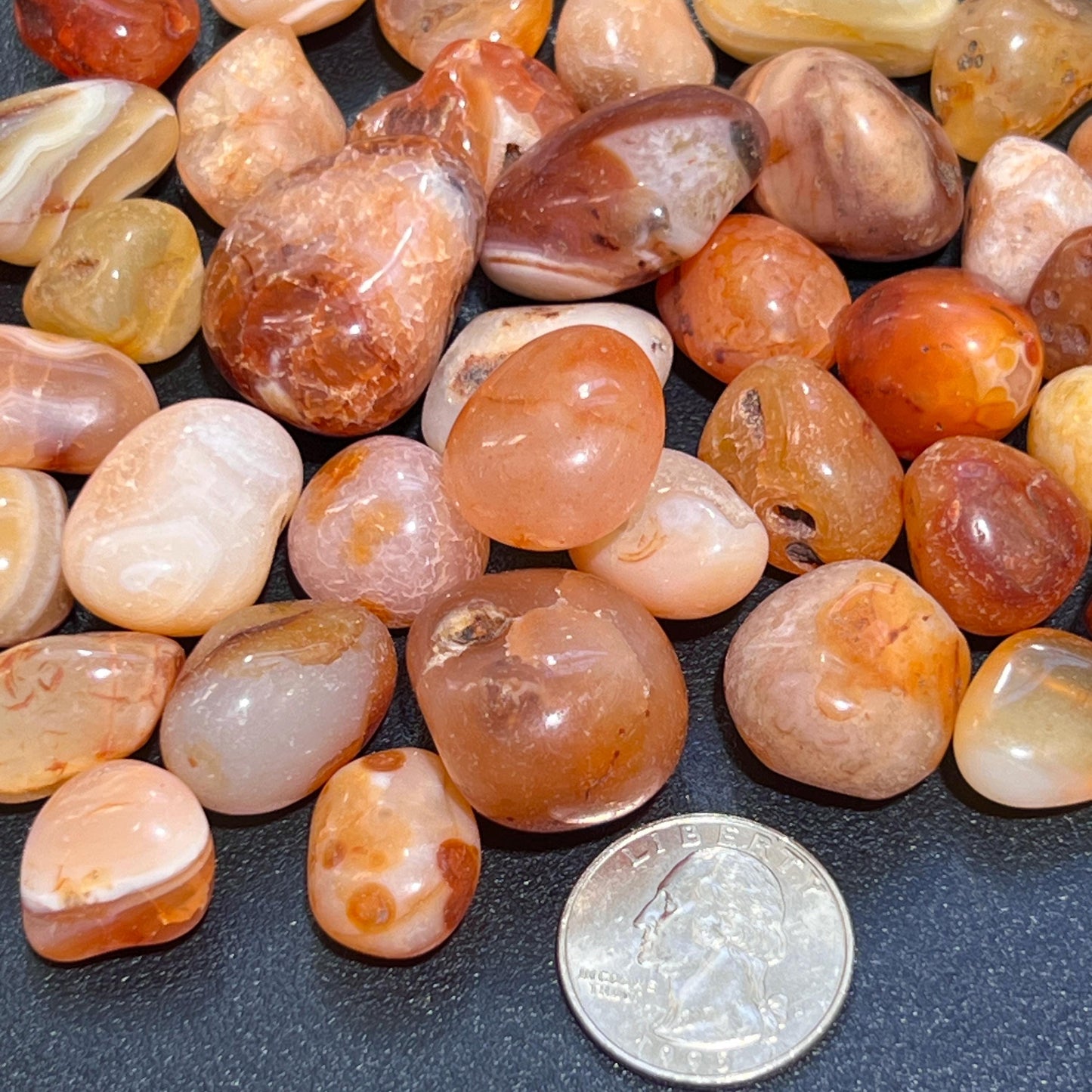 Red Carnelian Agate Tumbled Stones (By The Piece Or Pound)