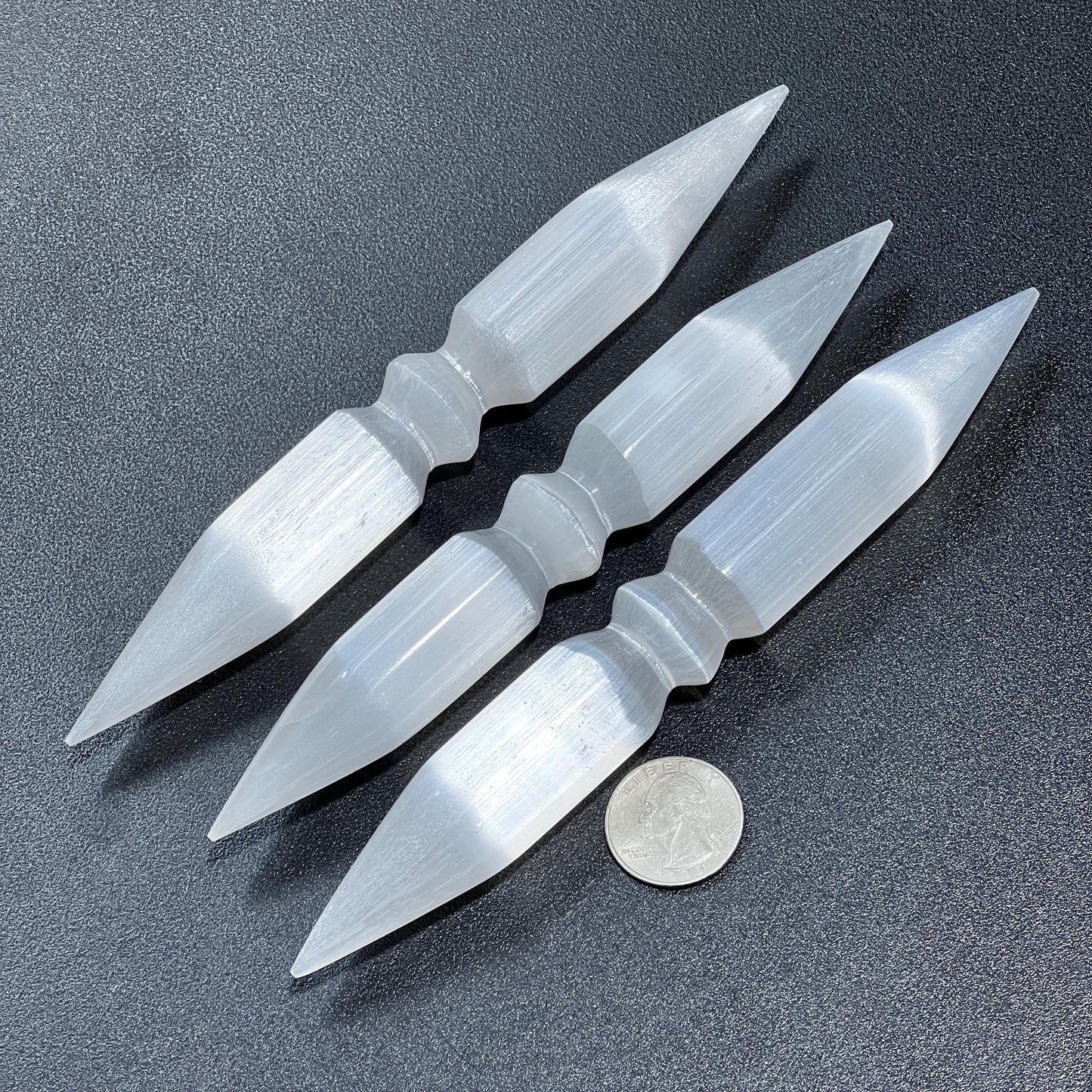 Selenite Crystal Wand Double Point Polished Carving