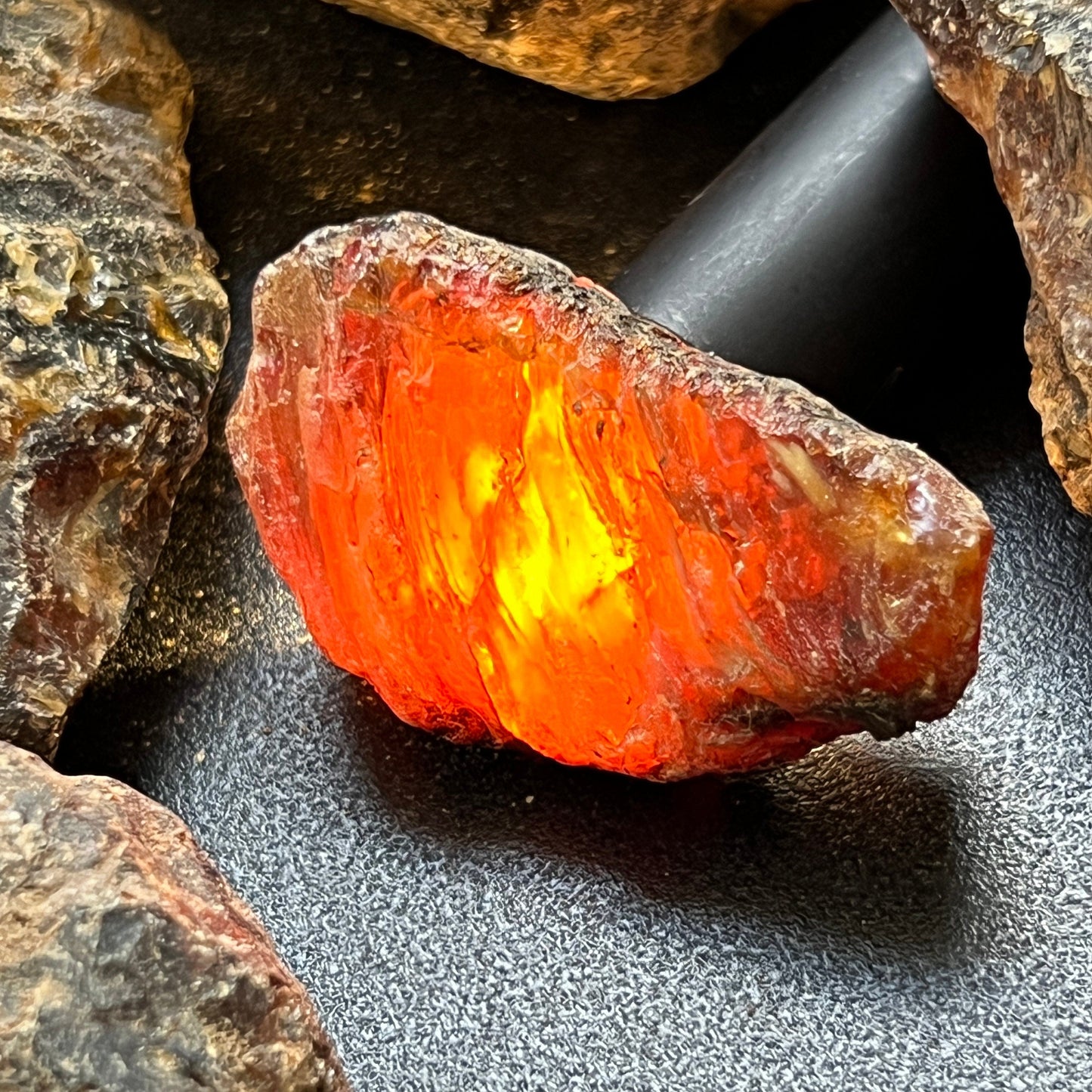 Black Amber Fossilized Tree Resin Mixed Sizes Rough Raw Stones (By The Piece or Pound)(UV Reactive)