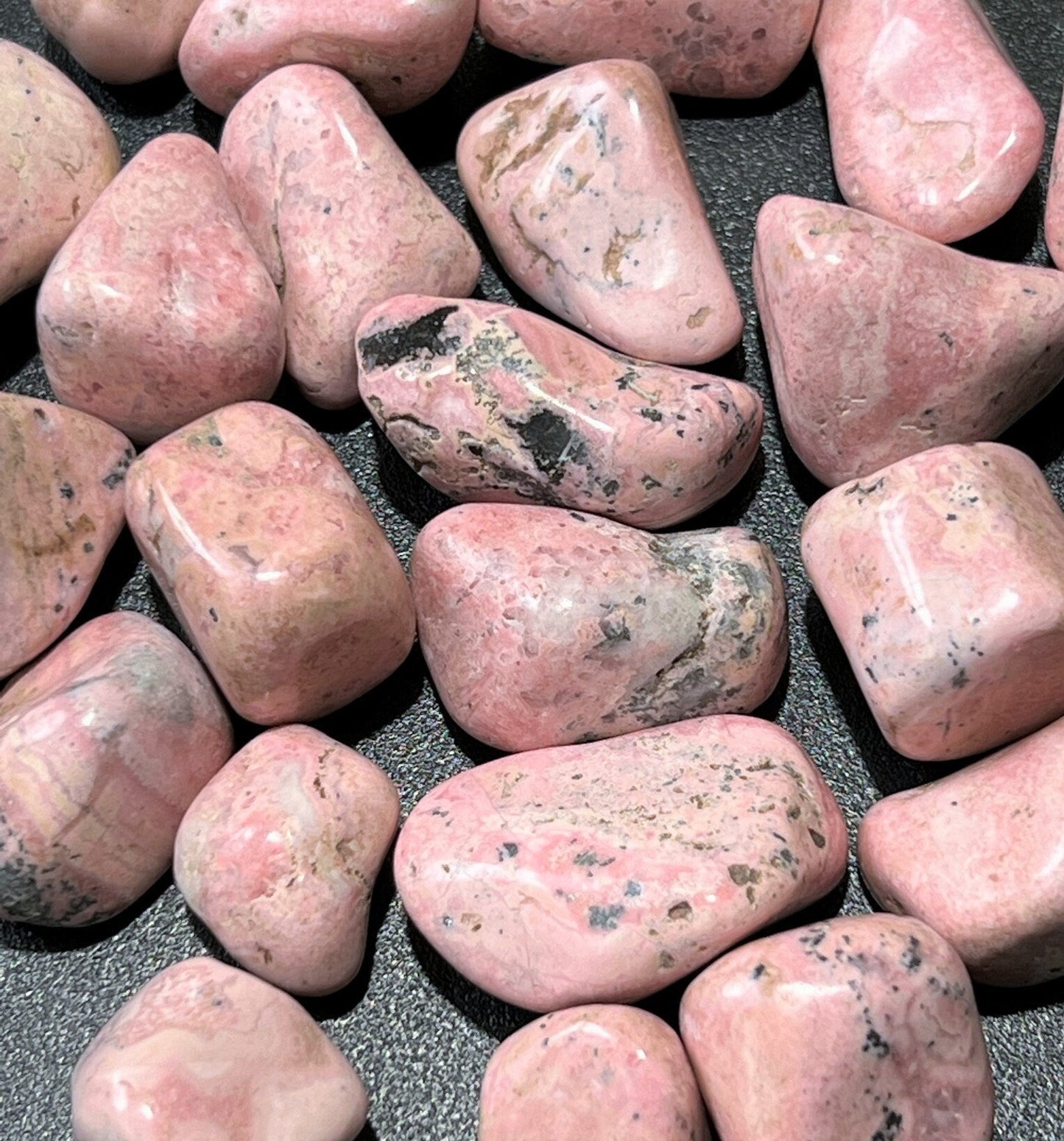 Pink Rhodonite Tumbled Stones (By The Piece or Pound)