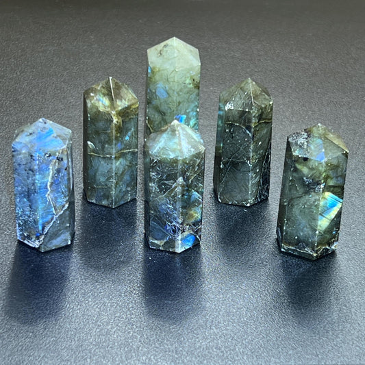 Labradorite Crystal Point Tower Obelisk Carving