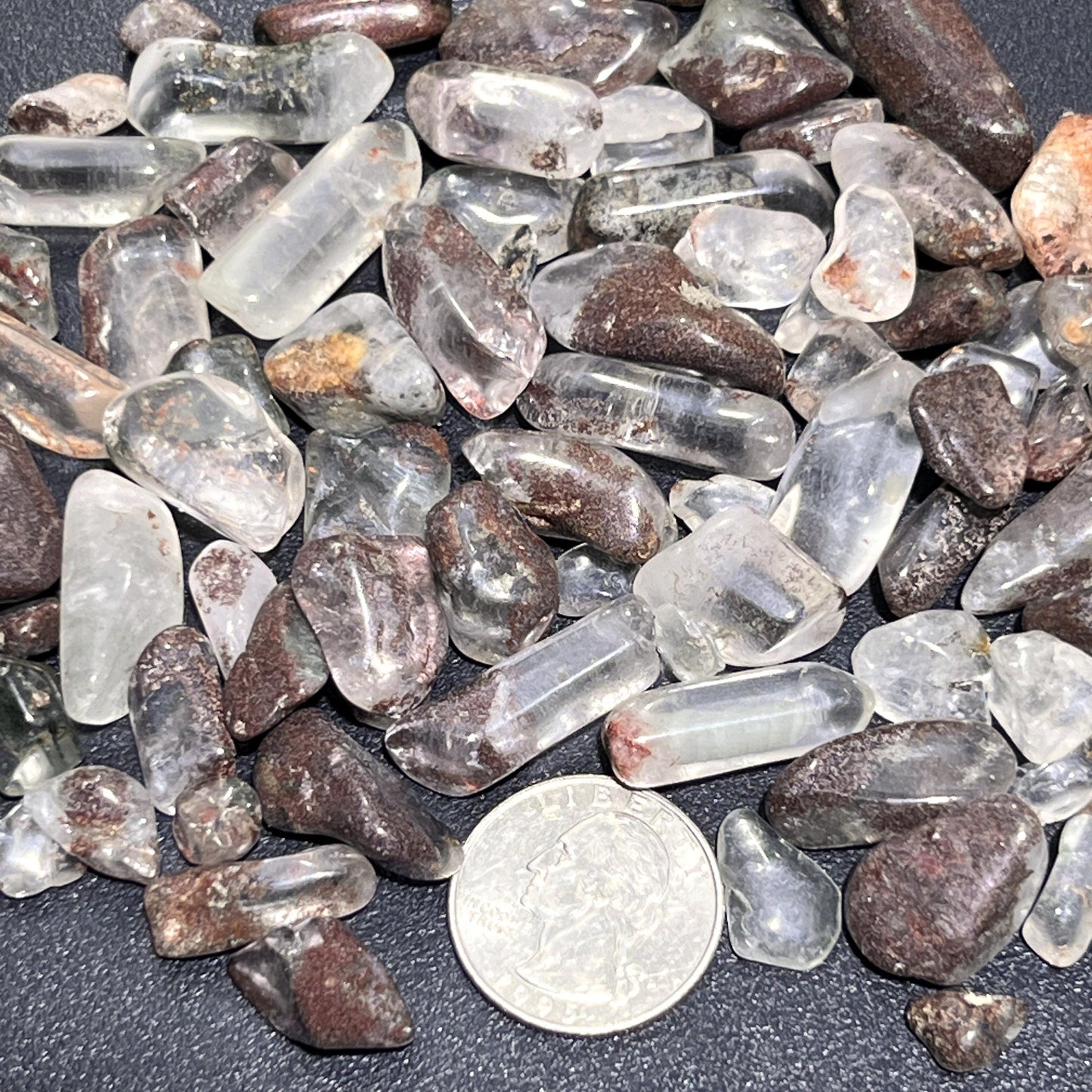 Garden Quartz Crystal (Mystical Lodolite) Small Tumbled Stones (By The Ounce Or Pound)